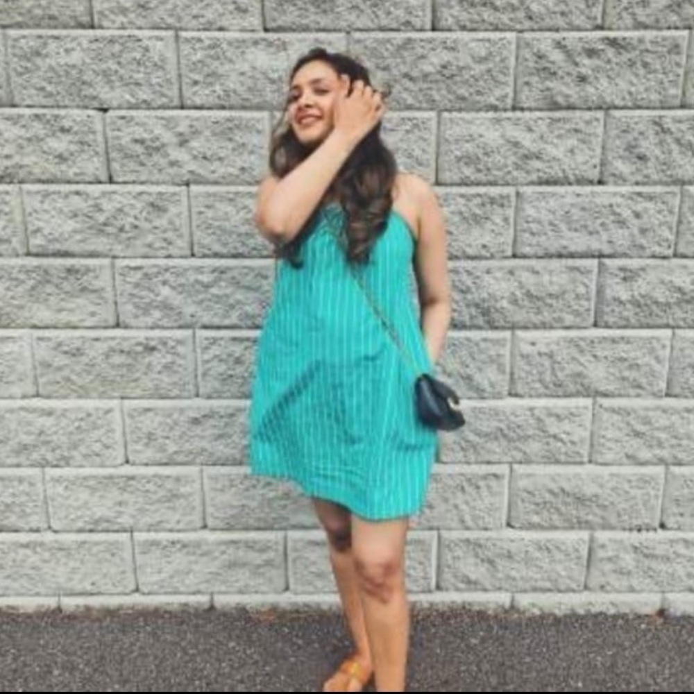 NWOT A New Day Green Striped Sundress - Picture 5 of 11